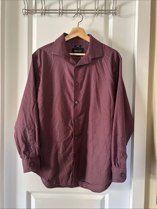 Kenneth Cole Other - Kenneth Cole Men's Long-Sleeve Dress Shirt — Burgundy Microdot